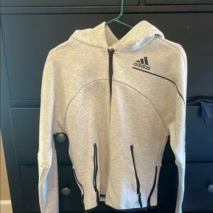 Adidas Gray Zip-Up Hoodie